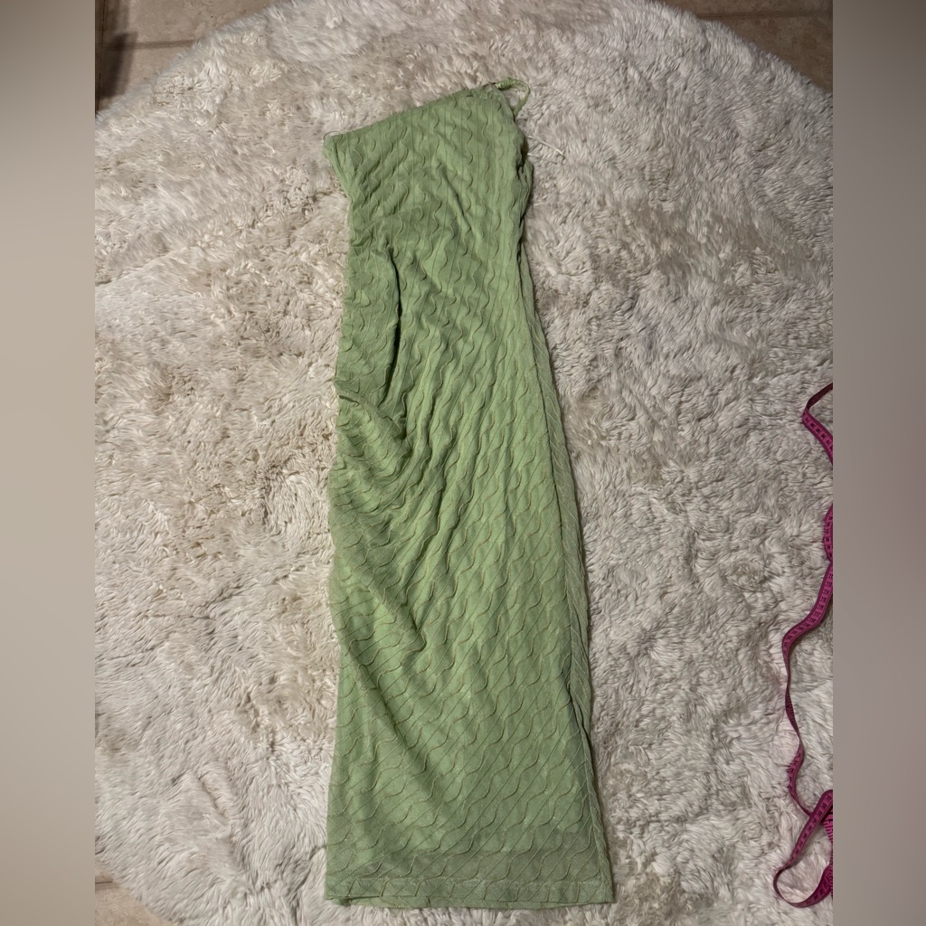 N- Women's Green One-Shoulder Maxi Dress
